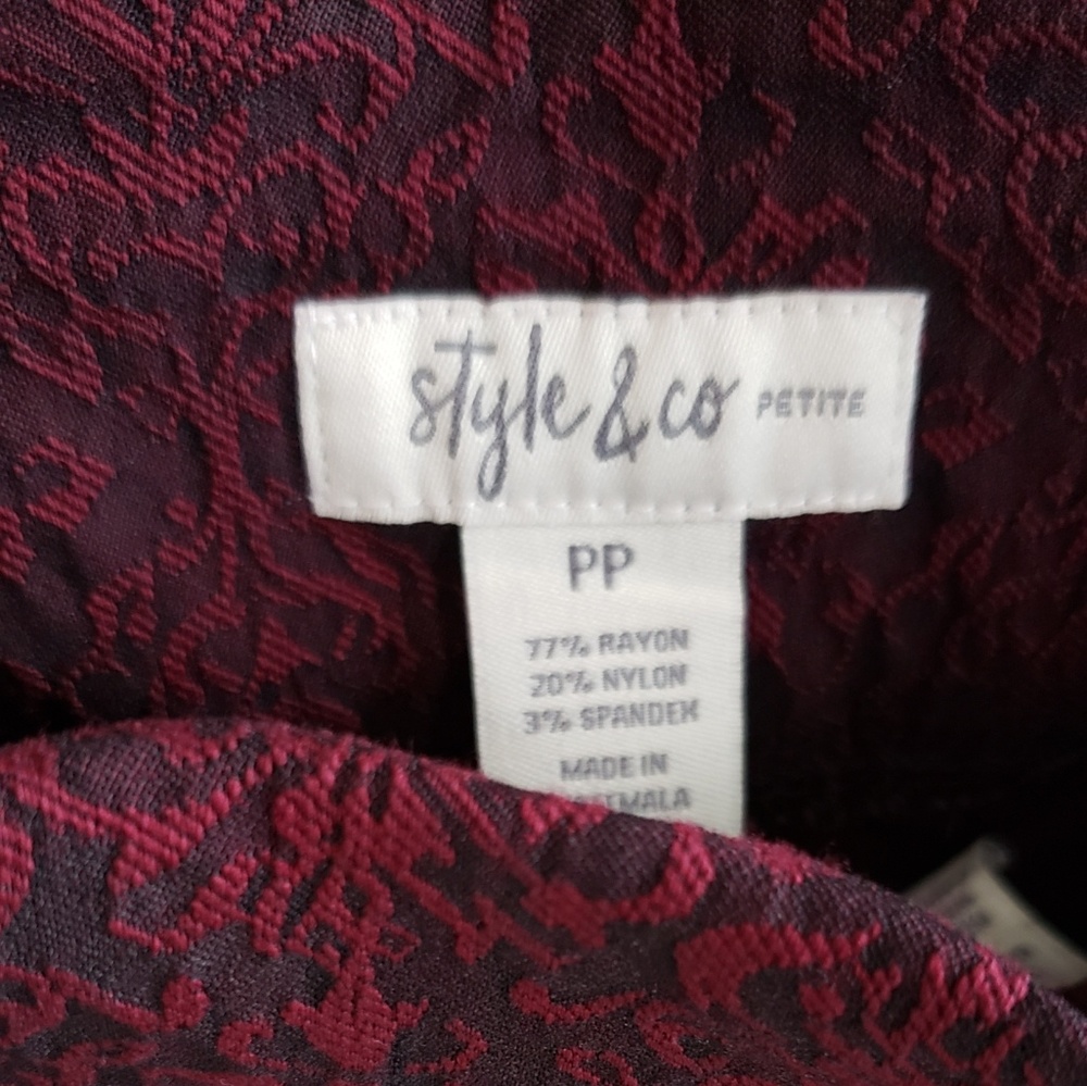 Style & Co. Petite Damask Pull On Pants PP - Picture 6 of 6